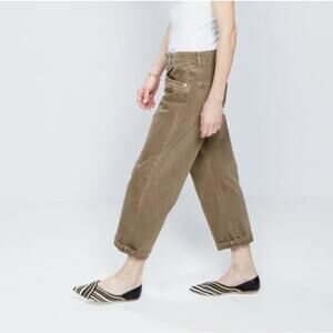 RAEY Boyfriend Jeans Brown Olive Green Sz UK 20 / US 00 NWT $295 {3F24}